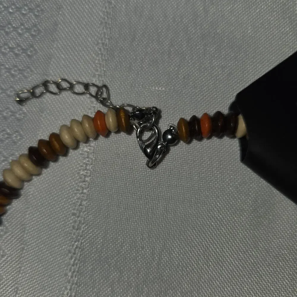 Multi Strand Seed Beads Necklace Fashion Fall Color Orange Brown Cream Costume - Picture 5 of 9